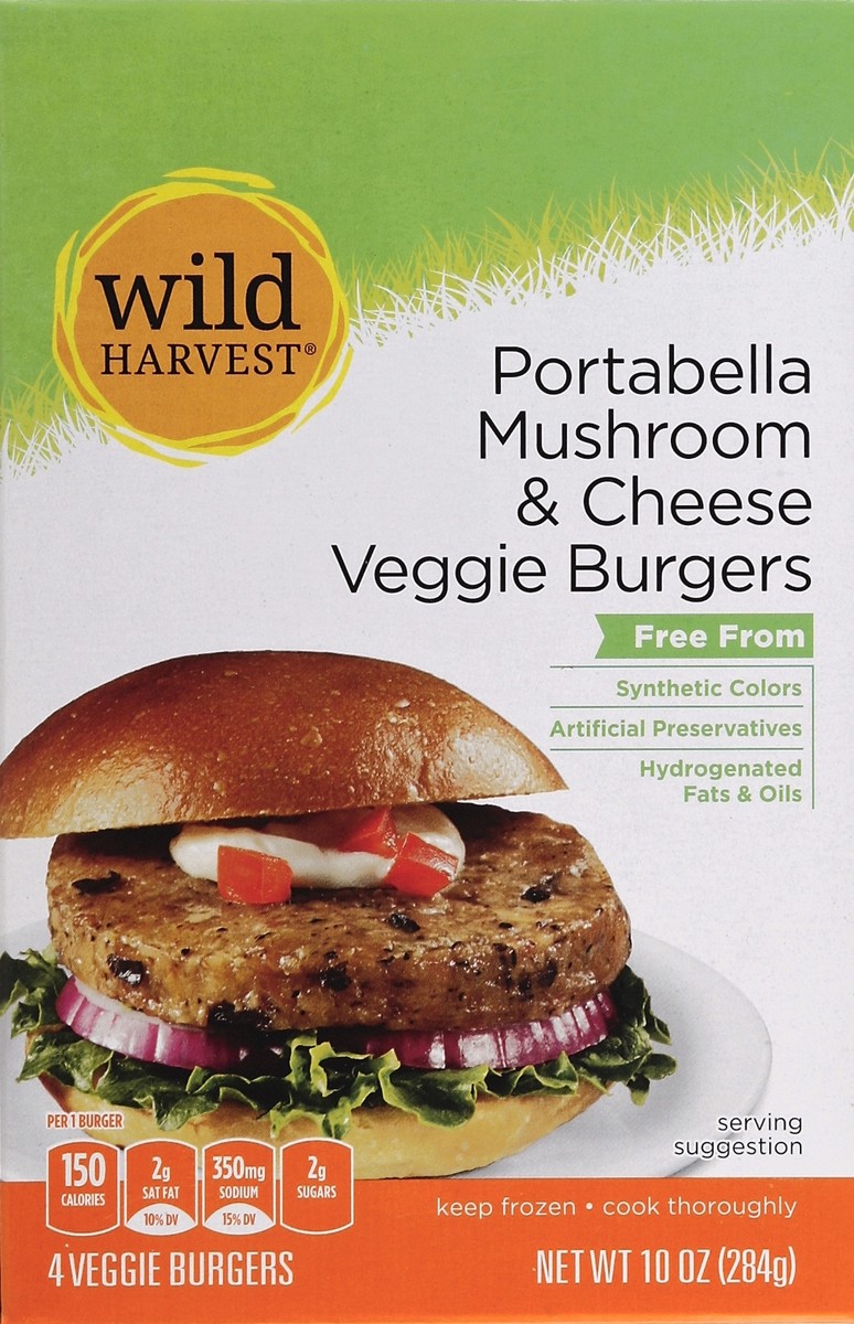 slide 4 of 8, Wild Harvest Portbela Mushrm Veggie Cheese Burger, 10 oz