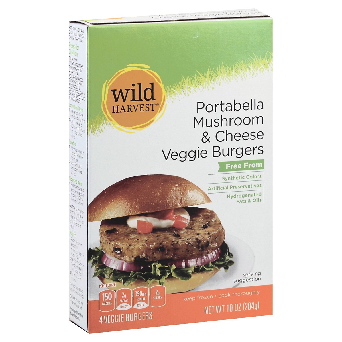 slide 3 of 8, Wild Harvest Portbela Mushrm Veggie Cheese Burger, 10 oz