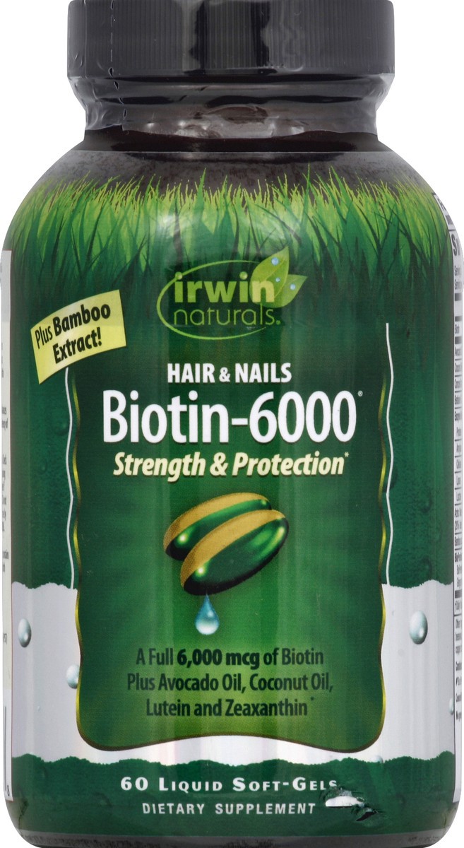 slide 1 of 3, Irwin Naturals Biotin-6000 60 ea, 60 ct