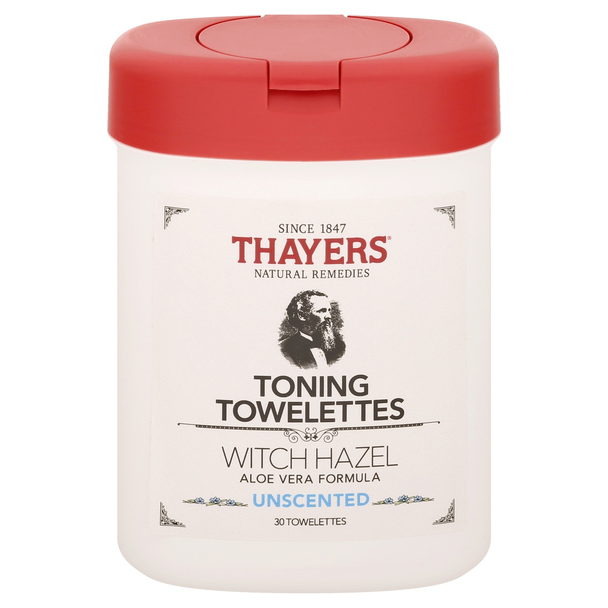 slide 1 of 1, Thayers Unscented Witch Hazel Toning Towelettes, 30 ct