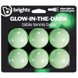 Brightz Glow in the Dark Table Tennis Balls, 6 pk
