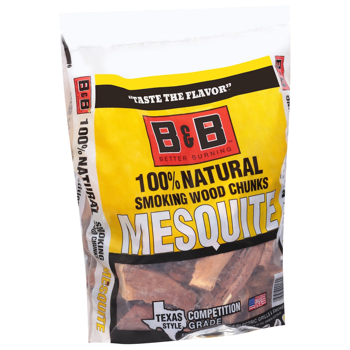 slide 5 of 12, B & B 100% Natural Mesquite Texas Style Smoking Wood Chunks 9 l, 9 liter