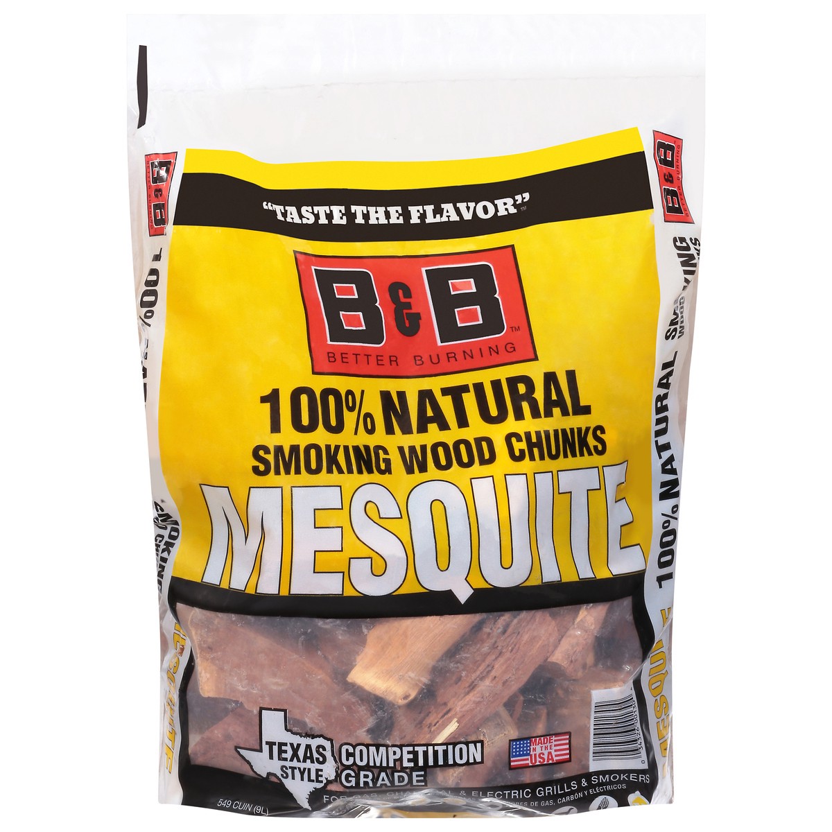 slide 9 of 12, B & B 100% Natural Mesquite Texas Style Smoking Wood Chunks 9 l, 9 liter
