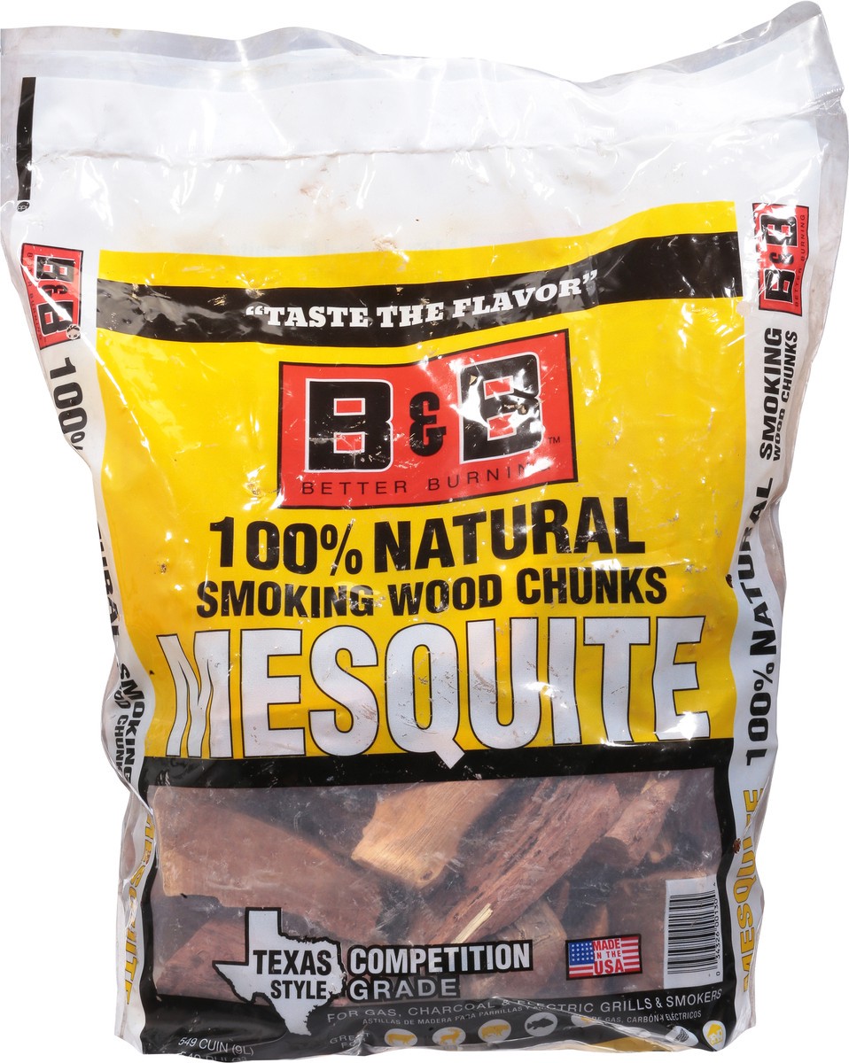 slide 10 of 12, B & B 100% Natural Mesquite Texas Style Smoking Wood Chunks 9 l, 9 liter