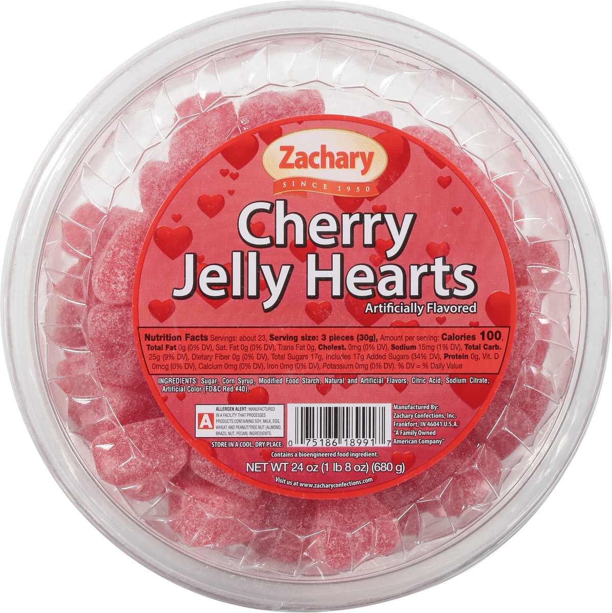 slide 12 of 12, Zachary Cherry Jelly Hearts 24 oz, 24 oz