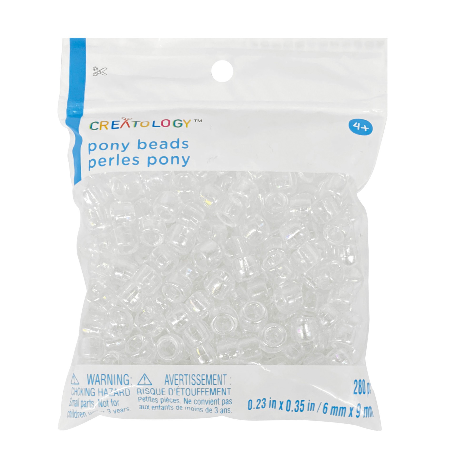 slide 3 of 3, Crystal Aurora Borealis Pony Beads, 9mm By Creatology, 9 mm