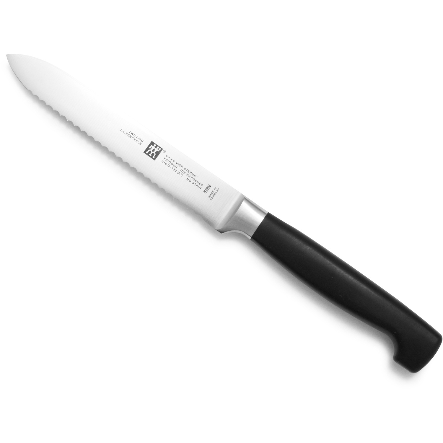 slide 1 of 1, Zwilling Four Star Serrated Utility Knife, 5 in