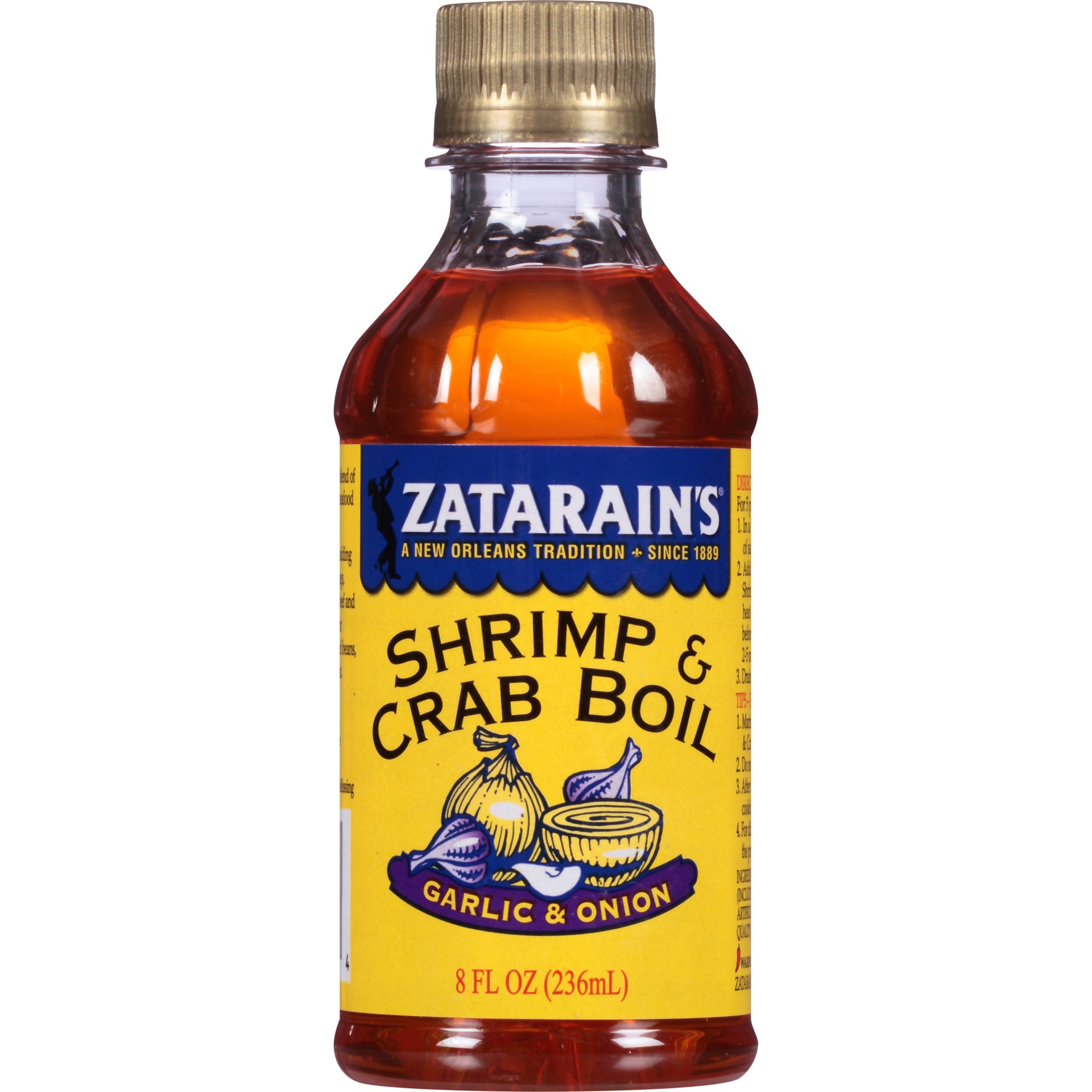 slide 1 of 5, Zatarain's Crab Boil - Liquid Garlic & Onion, 8 fl oz