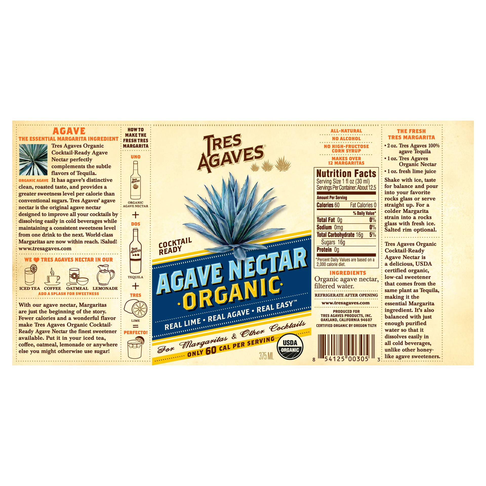slide 6 of 8, Tres Agaves Organic Agave Nectar 12.7 fl oz, 375 ml