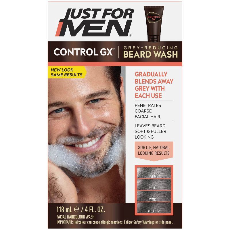 slide 3 of 6, Just for Men ControlGX Grey Reducing Beard Wash 4 fl oz, 4 fl oz