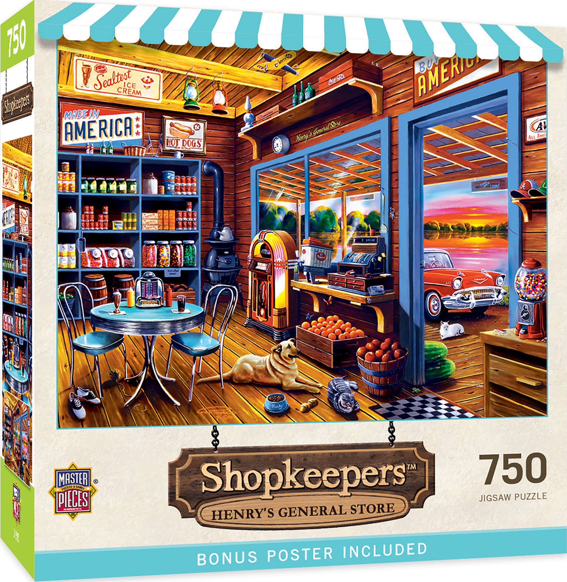 slide 2 of 6, Masterpieces Shopkeepers - Henry's General Store 750 Piece Puzzle, 750 ct