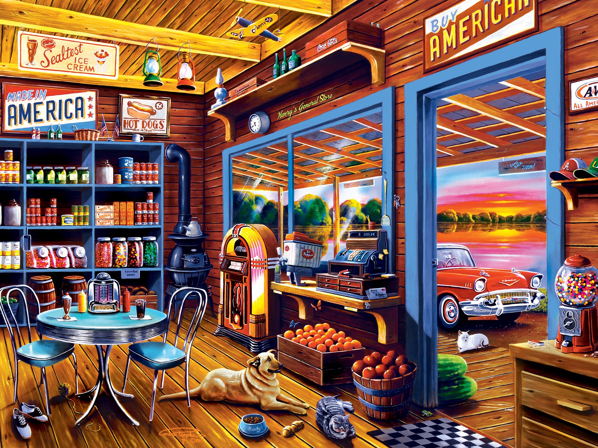 slide 6 of 6, Masterpieces Shopkeepers - Henry's General Store 750 Piece Puzzle, 750 ct