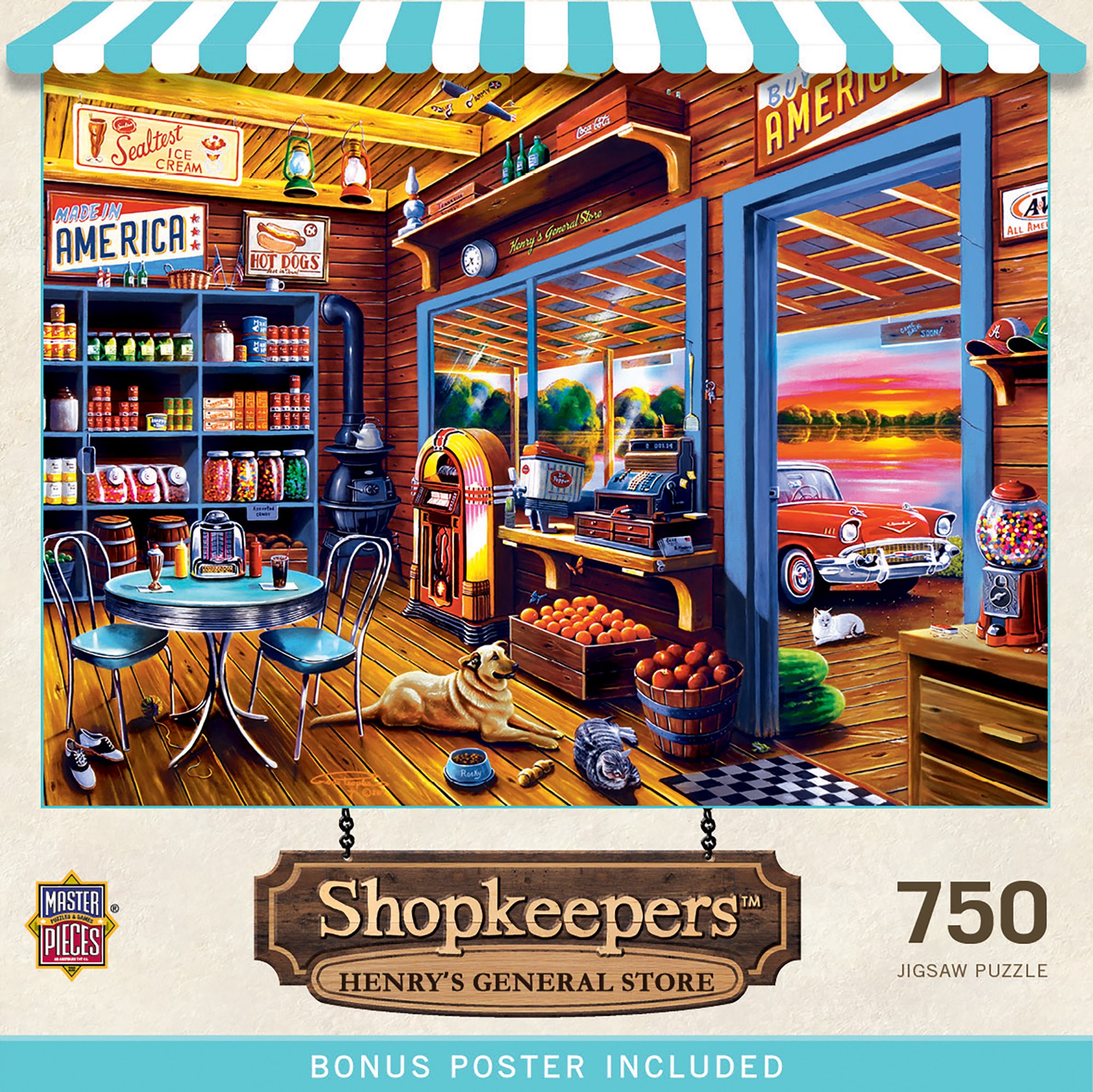 slide 1 of 6, Masterpieces Shopkeepers - Henry's General Store 750 Piece Puzzle, 750 ct