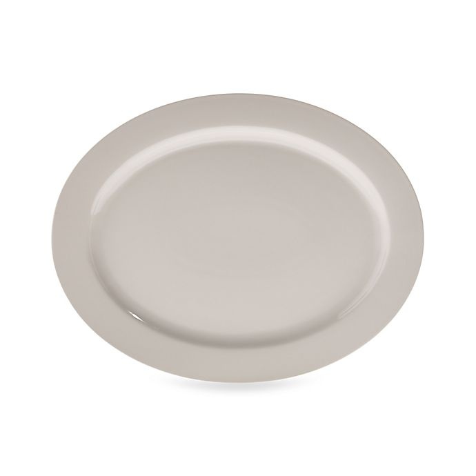 slide 1 of 1, Real Simple Oval Rim Serving Platter - Ivory, 1 ct