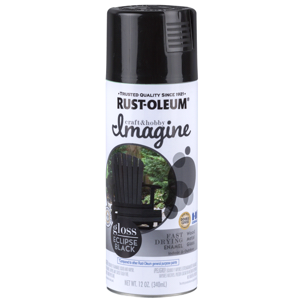slide 1 of 1, Imagine Eclipse Black Gloss Spray Paint, 12 oz