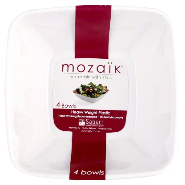 slide 1 of 1, Mozaik Heavy Weight Plastic Bowls, 8 1 ct