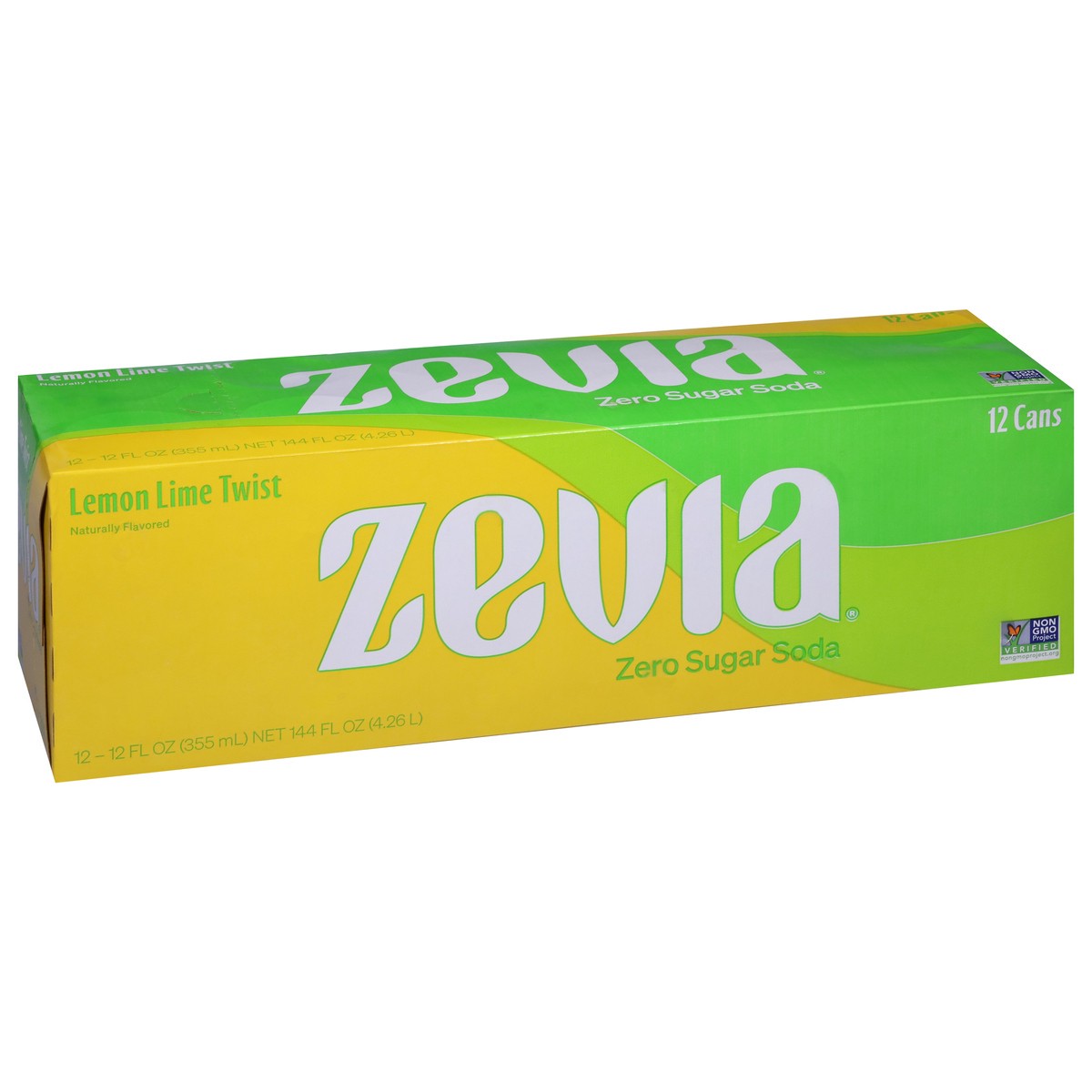 slide 2 of 9, Zevia Zero Sugar Lemon Lime Twist Soda 12 - 12 fl oz Cans, 12 ct