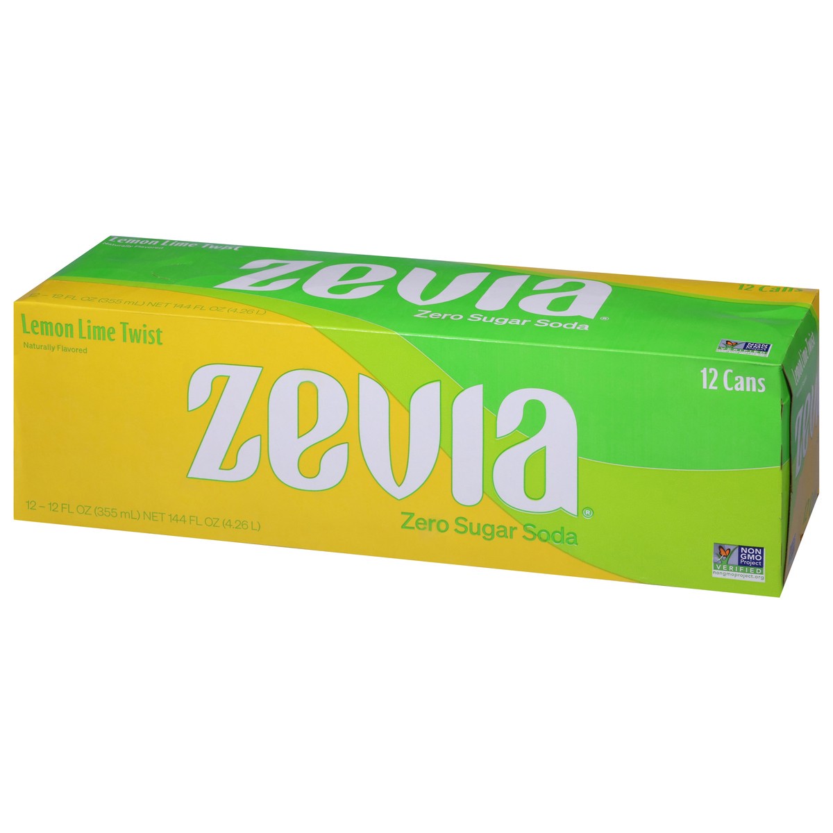 slide 3 of 9, Zevia Zero Sugar Lemon Lime Twist Soda 12 - 12 fl oz Cans, 12 ct