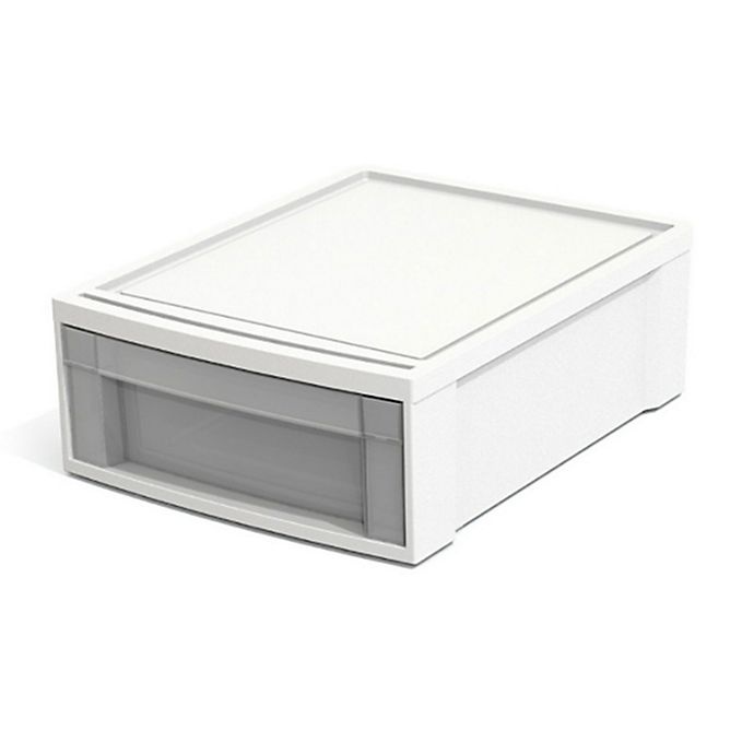 slide 1 of 1, Simply Essential Small Stacking Drawer - White, 1 ct