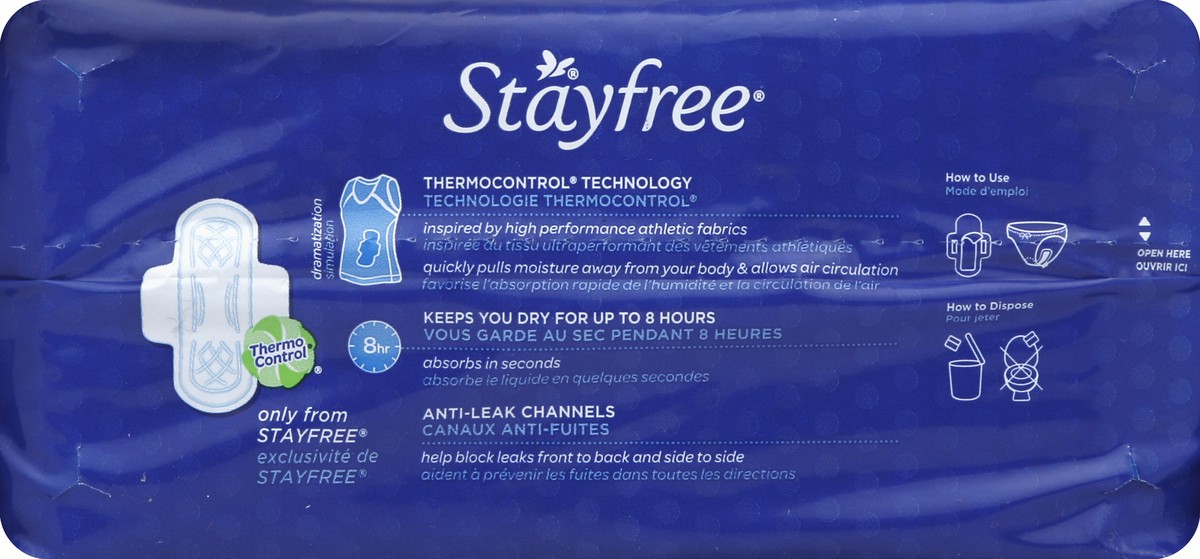 slide 2 of 7, Stayfree Regular Maxi Pads With Wings, 36 ct