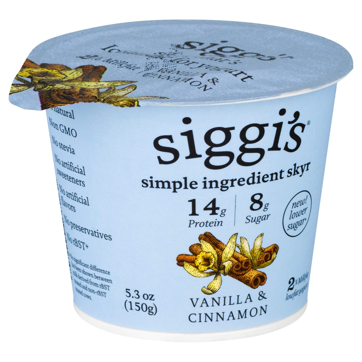 slide 9 of 10, Siggi's Icelandic Skyr Lowfat Yogurt, Vanilla & Cinnamon, 5.3 oz., 5.3 oz