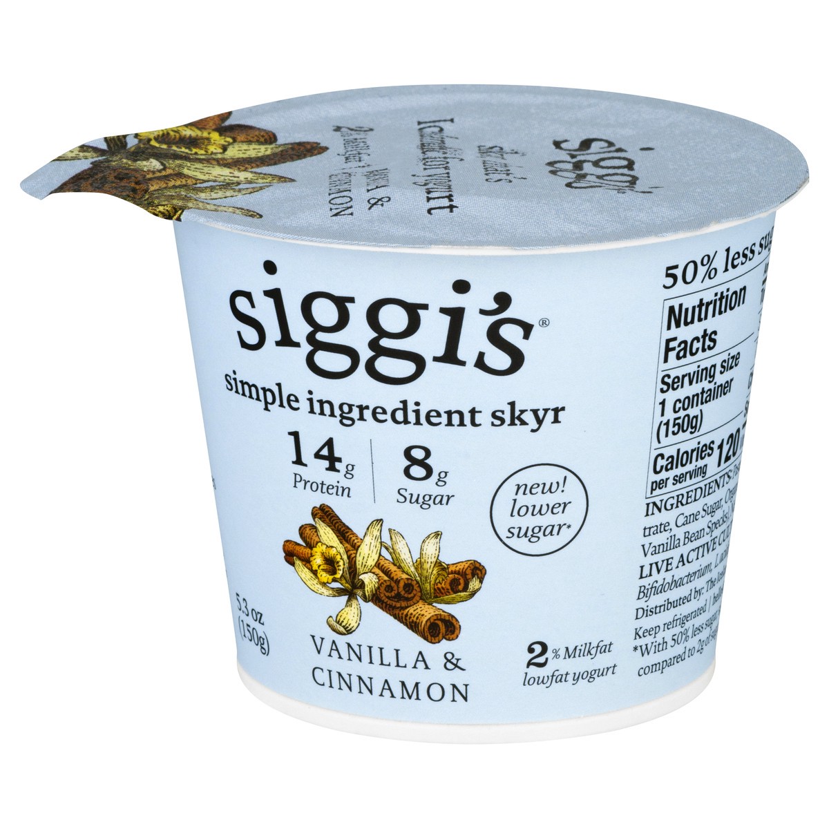 slide 4 of 10, Siggi's Icelandic Skyr Lowfat Yogurt, Vanilla & Cinnamon, 5.3 oz., 5.3 oz