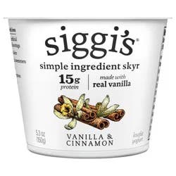 Siggi's siggi’s Icelandic Skyr Lowfat Yogurt, Vanilla & Cinnamon, 5.3 oz.