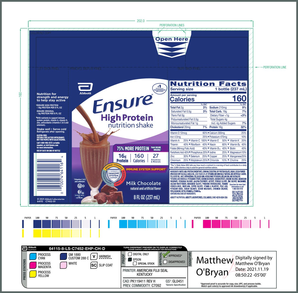 slide 5 of 10, Ensure High Protein Nutrition Shake Milk Chocolate Ready-to-Drink 6-8 fl oz Bottles, 6 ct