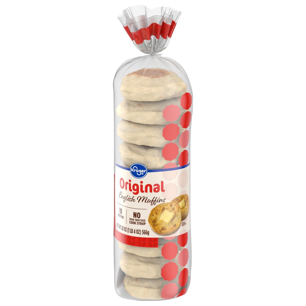 slide 4 of 5, Kroger Plain English Muffins, 10 ct; 20 oz