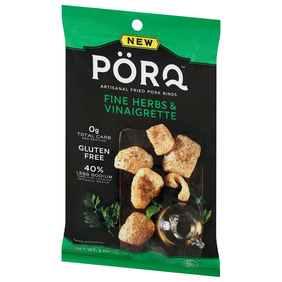 slide 9 of 13, PorQ Artisanal Fried Fine Herbs & Vinaigrette Pork Rinds 2 oz, 2 oz