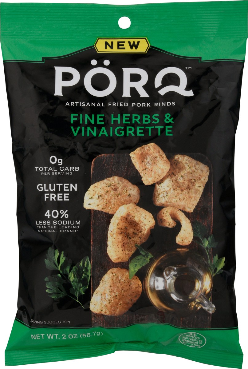 slide 3 of 13, PorQ Artisanal Fried Fine Herbs & Vinaigrette Pork Rinds 2 oz, 2 oz