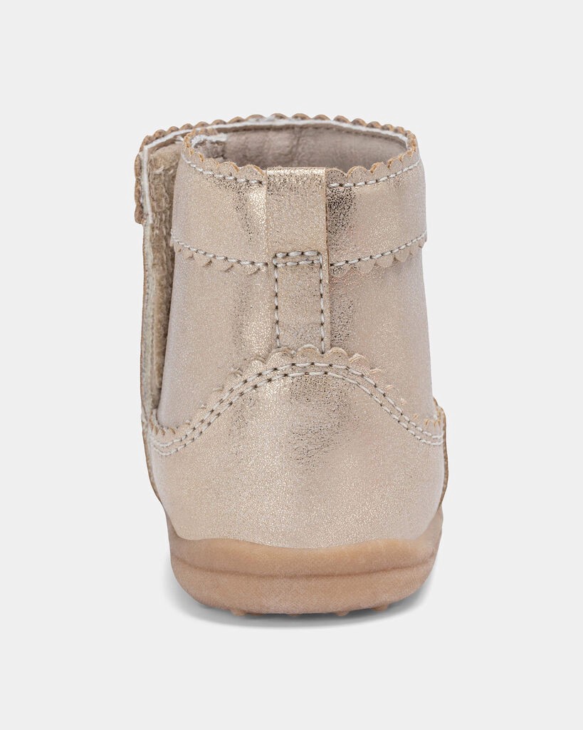 slide 2 of 6, Carter's Baby Girl Every Step® First Walker Metallic Boots - Gold Gold 2.5, 1 ct
