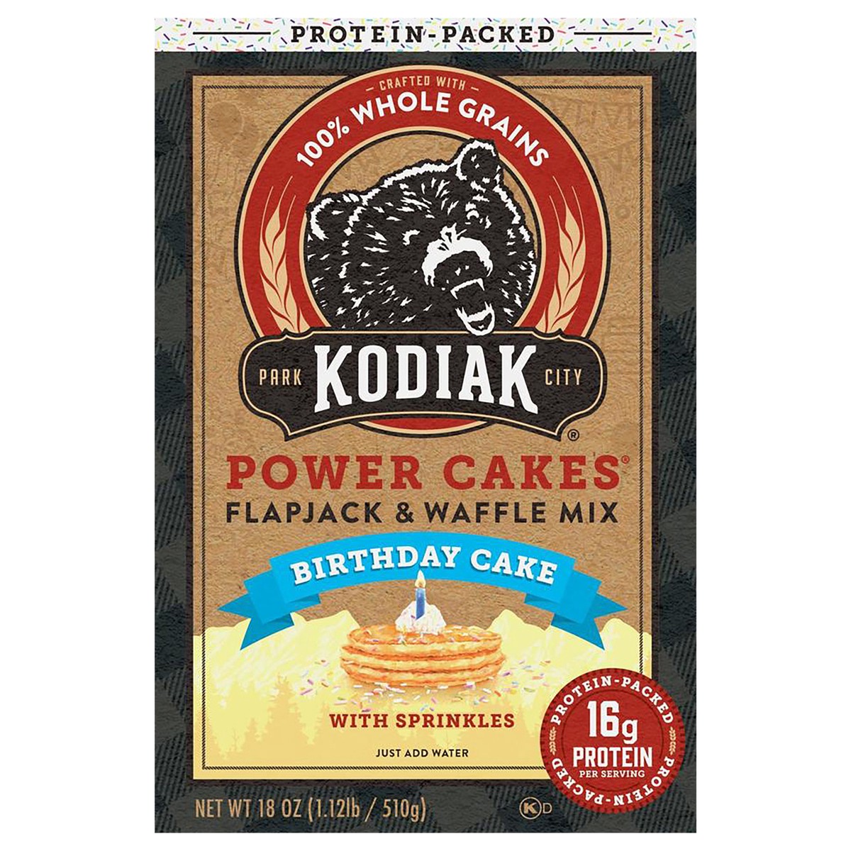 slide 1 of 11, Kodiak Cakes Flapjack & Waffle Mix, Birthday Cake, 18 oz, 18 oz