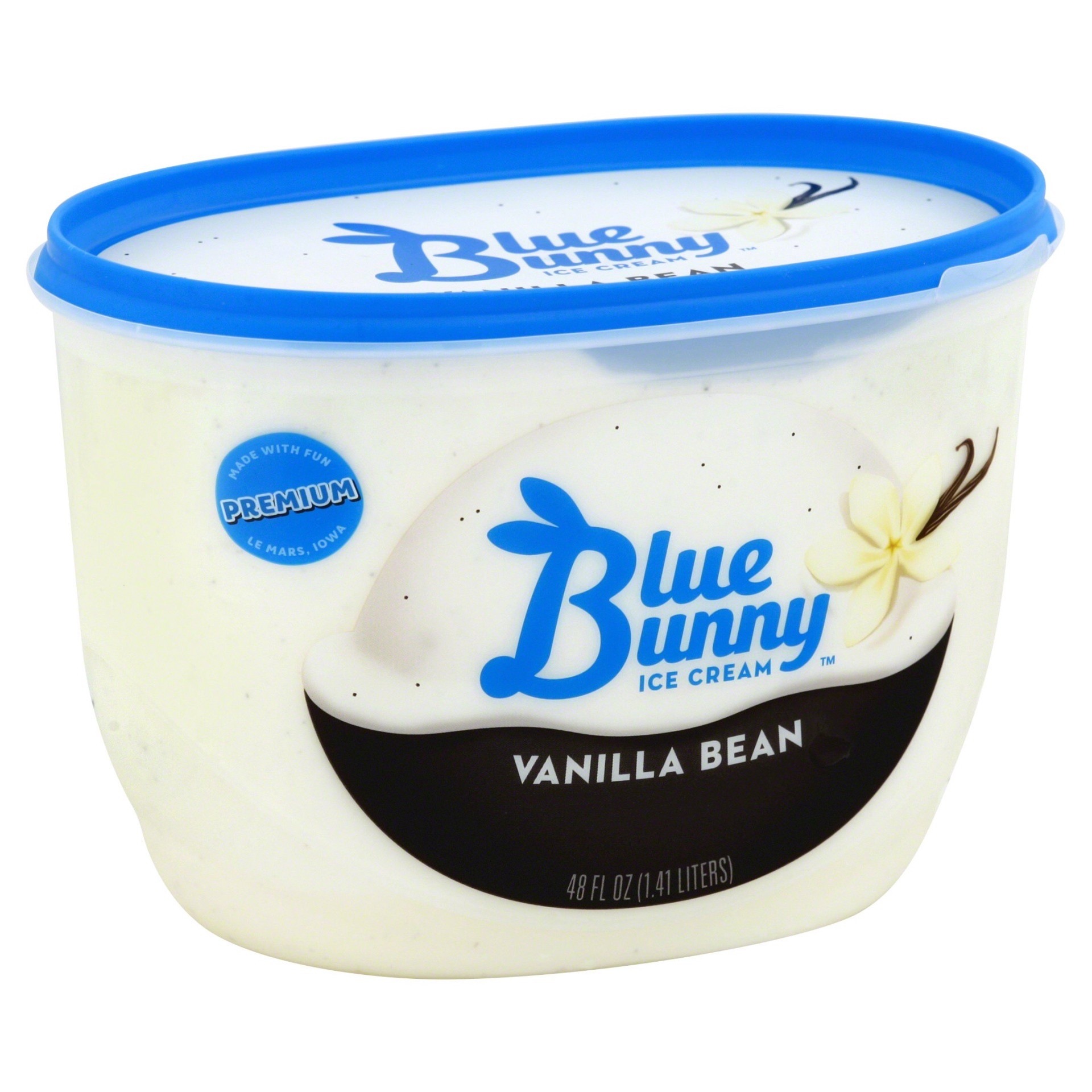 slide 1 of 1, Blue Bunny Premium Vanilla Bean Ice Cream, 48 fl oz