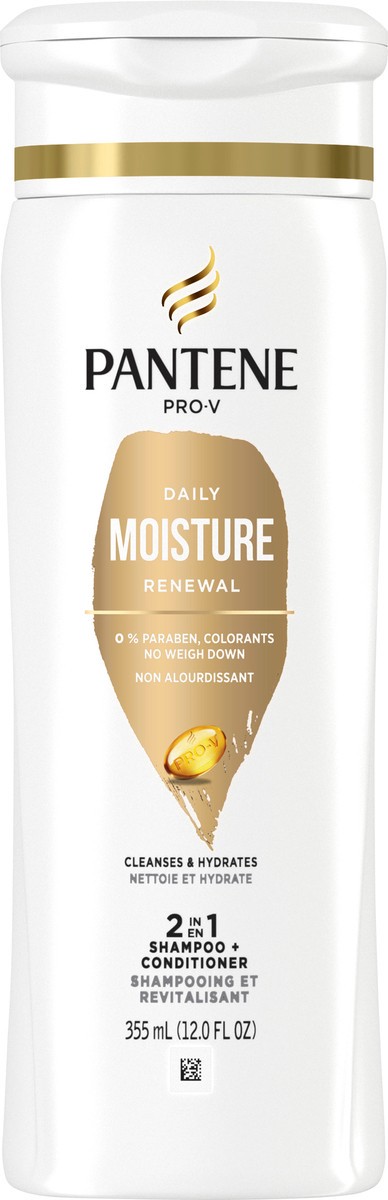 slide 2 of 3, Pantene Daily Moisture Renewal 2-in-1 Shampoo & Conditioner 12.0oz, 12 fl oz