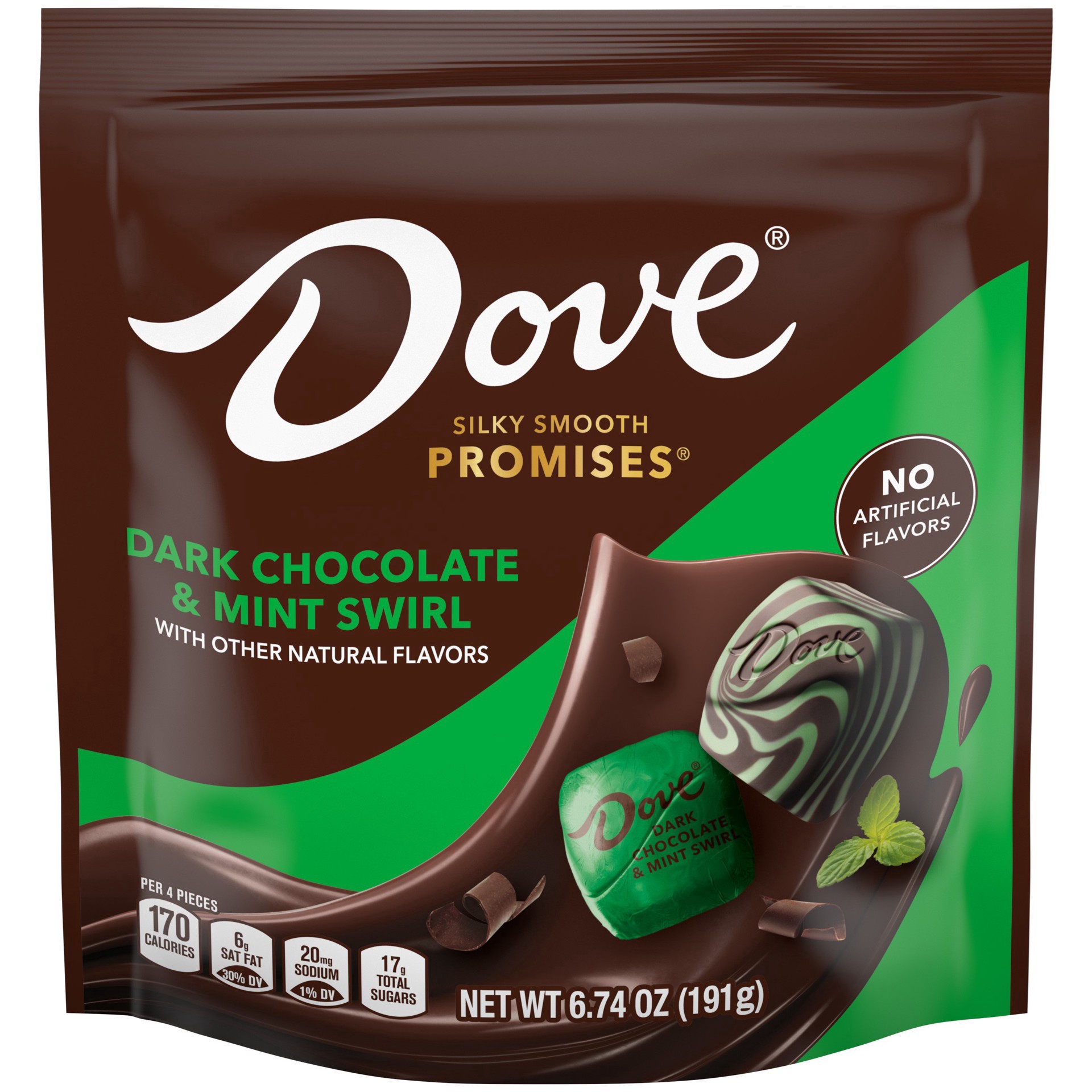 slide 1 of 1, Dove Promises Silky Smooth Dark Chocolate & Mint Swirl 6.74 oz, 6.74 oz