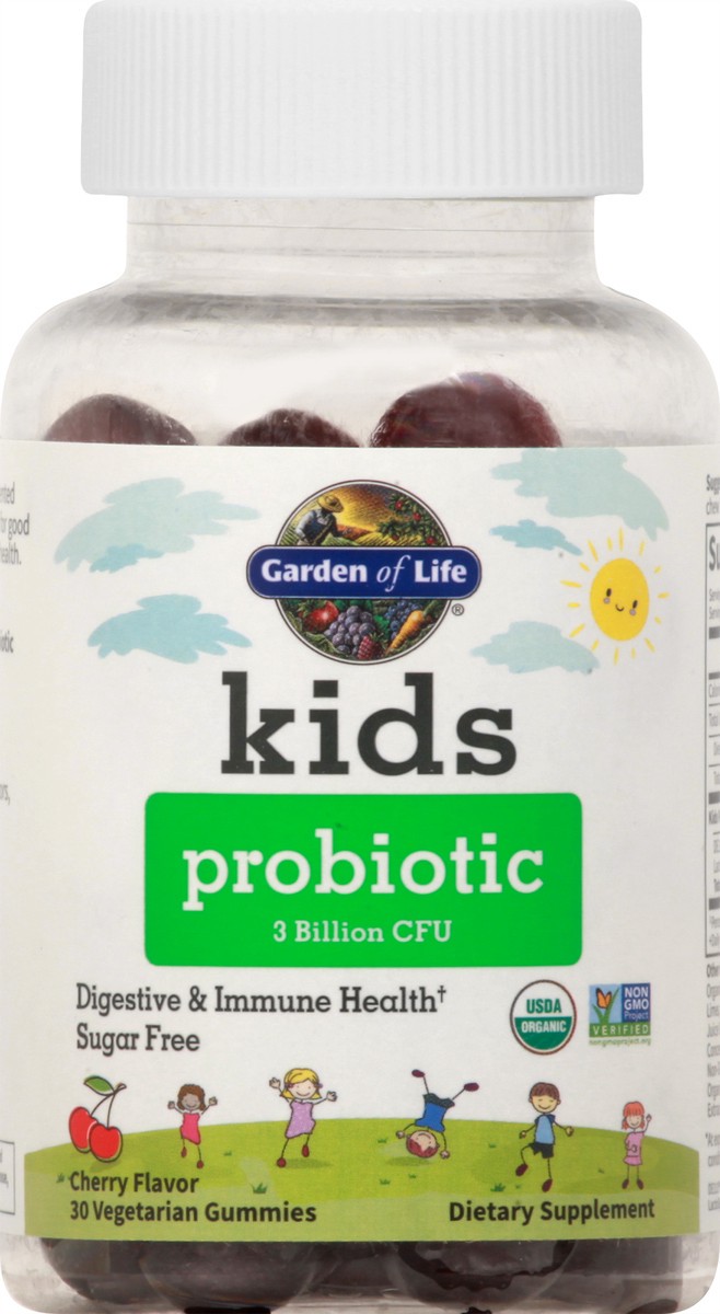 slide 10 of 11, Garden of Life Kids Vegetarian Gummies Cherry Flavor Probiotic 30 ea, 1 ct
