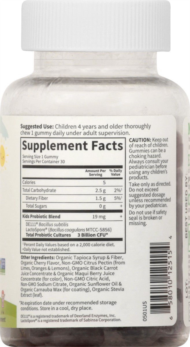 slide 11 of 11, Garden of Life Kids Vegetarian Gummies Cherry Flavor Probiotic 30 ea, 1 ct