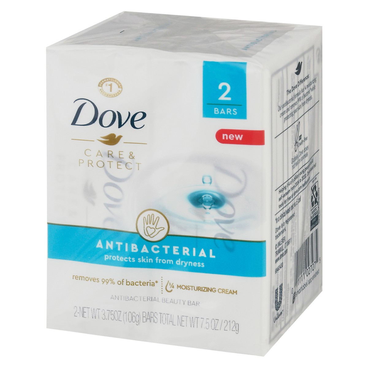 slide 7 of 9, Dove Beauty Bar Antibacterial, 3.75 oz, 2 Bars, 3.75 oz