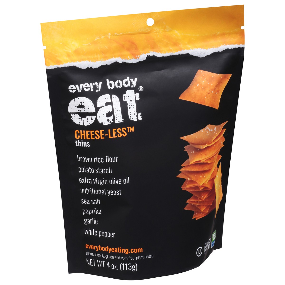 slide 2 of 9, Every Body Eat Cheese-Less Thins 4 oz, 4 oz