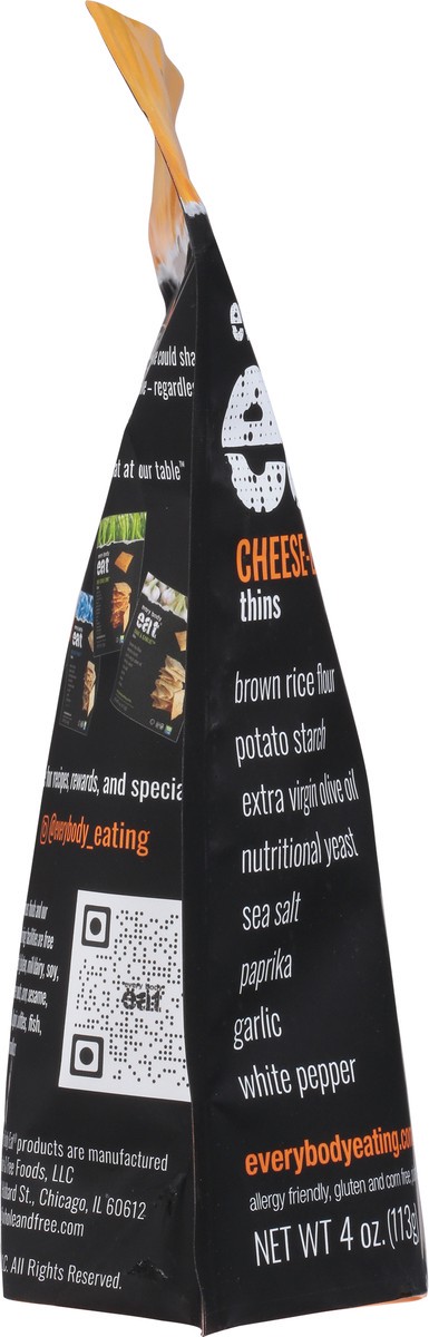 slide 9 of 9, Every Body Eat Cheese-Less Thins 4 oz, 4 oz