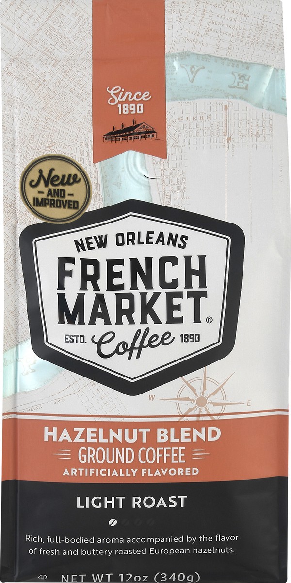 slide 2 of 12, French Market Coffee Ground Light Roast Hazelnut Blend Coffee 12 oz, 12 oz