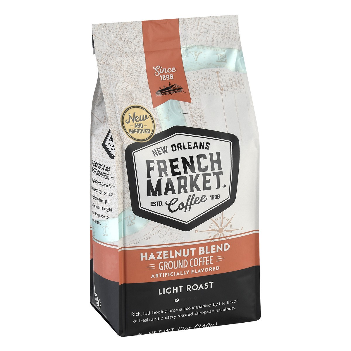 slide 7 of 12, French Market Coffee Ground Light Roast Hazelnut Blend Coffee 12 oz, 12 oz