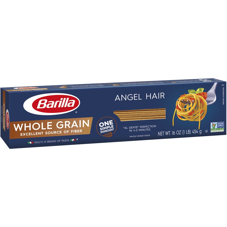 slide 2 of 8, Barilla Whole Grain Angel Hair Pasta, 1 lb