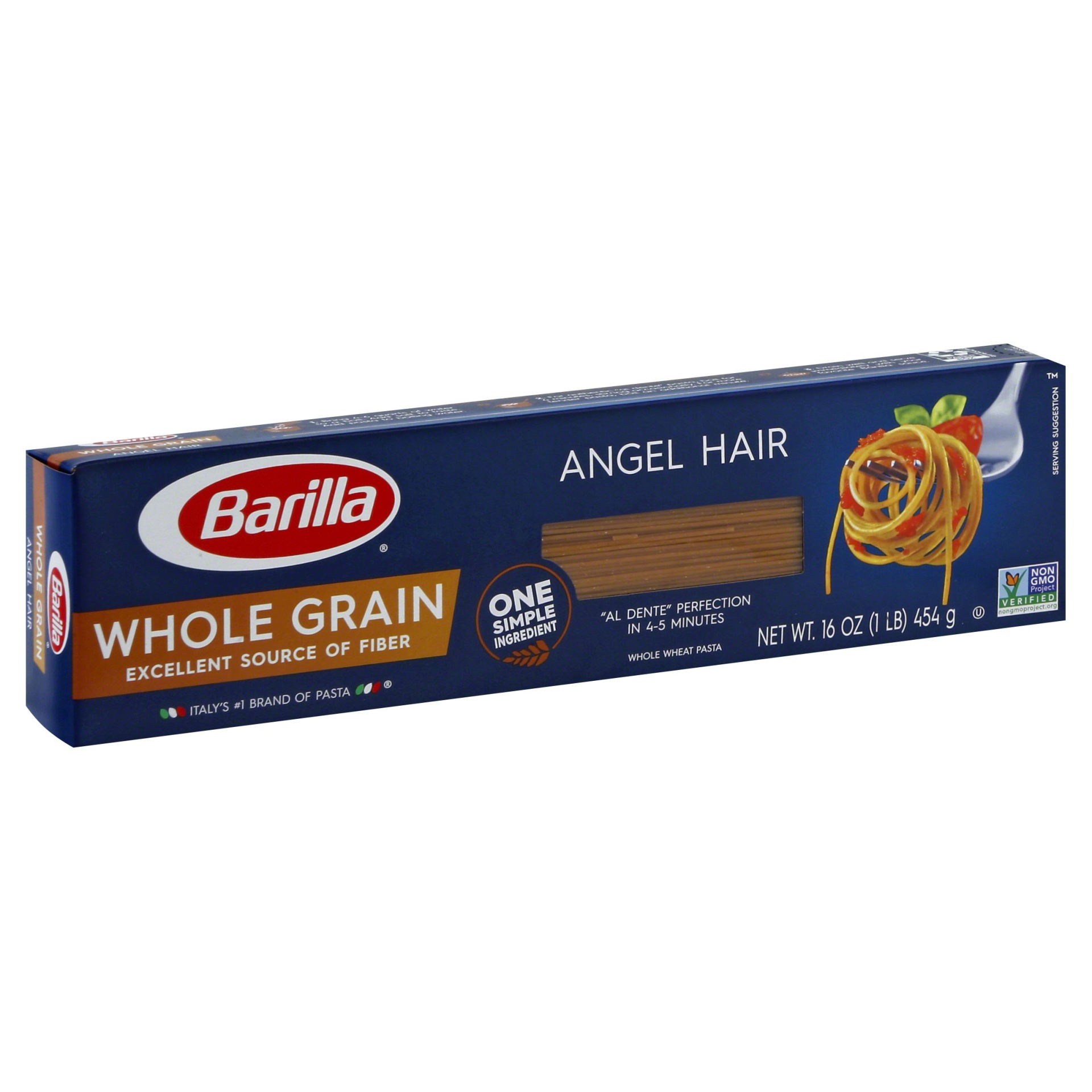 slide 1 of 8, Barilla Whole Grain Angel Hair Pasta, 1 lb