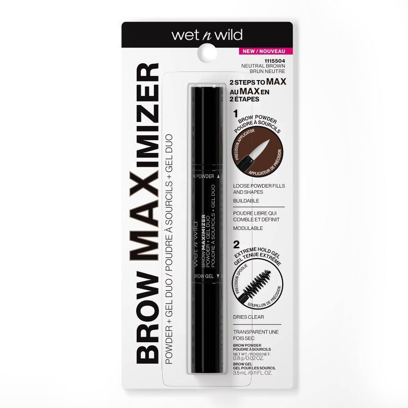 slide 1 of 1, wet n wild Brow Gel & Powder Dual Maximizer - Neutral Brown - 0.13oz, 0.13 oz