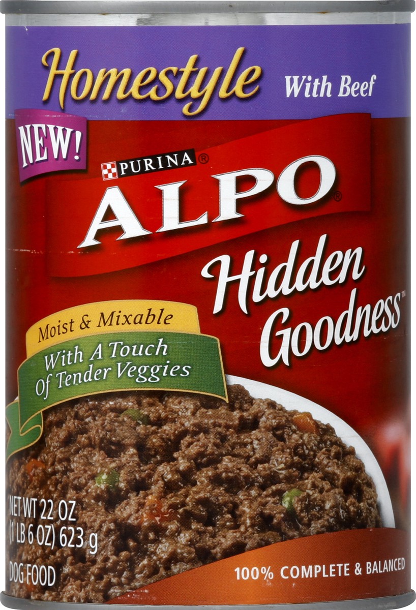 slide 2 of 3, Purina ALPO Hidden Goodness Homestyle With Beef Dog Food, 22 oz