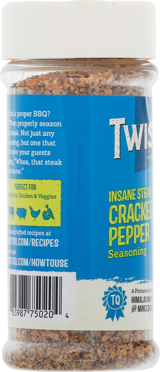 slide 4 of 9, Twist'd Q Insane Steak Cracked Pepper Seasoning 6.2 oz Bottle, 6.2 oz