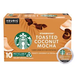 Starbucks K-Cup Coffee Pods, Toasted Coconut Mocha Flavored Coffee for Keurig Brewers, 100% Arabica, Limited Edition, 1 Box (10 Pods)