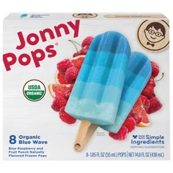 Jonny Pops Organic Blue Wave Water Pops 8 PK